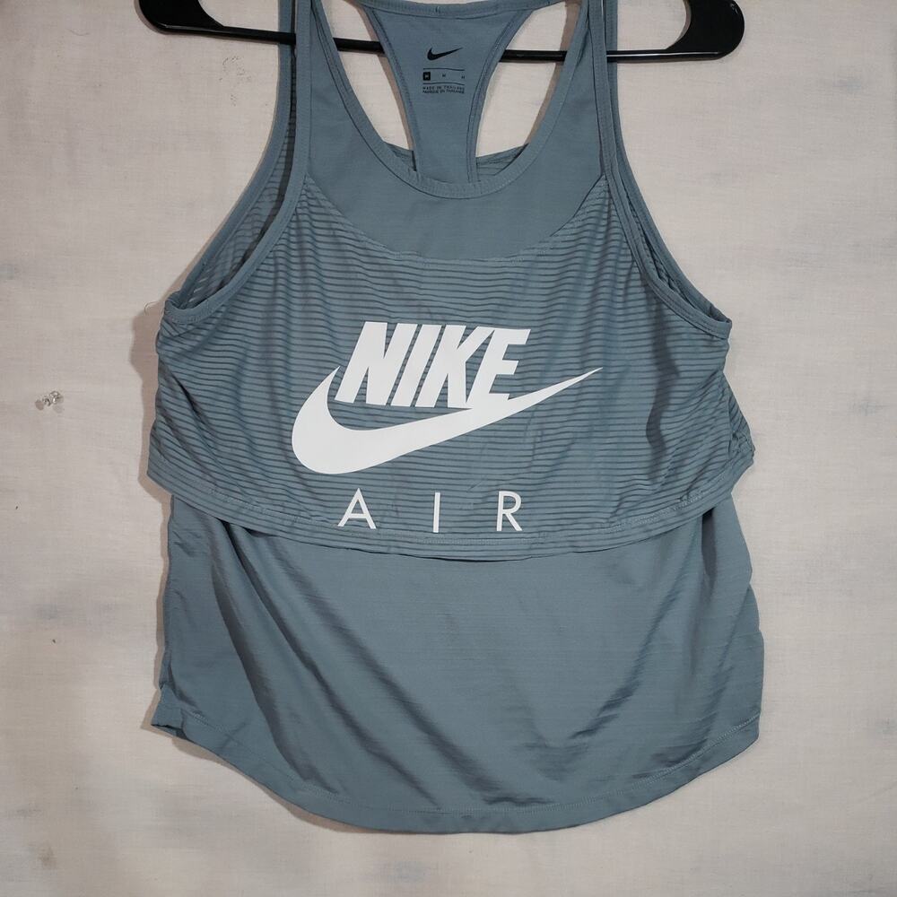 Nike Womens Shirt Medium Gray Tank Top Dri-Fit Swoosh Runner Ladies R290